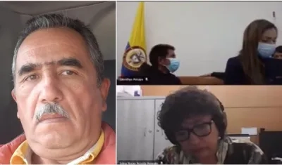 Hildebrando Rivera Gantiva, foto, conductor asesinado. En la otra foto audiencia.