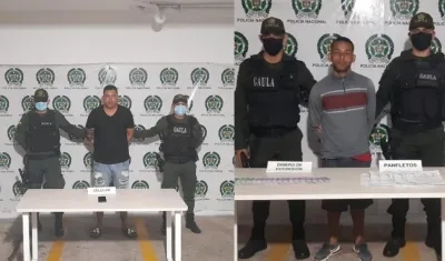 Los dos capturados por extorsión. 
