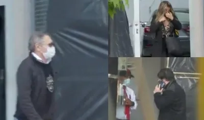 Carlos Mattos y los abogados Laura Toro e Iván Cancino.