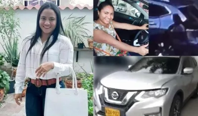 Liliana Segovia Navarro y la camioneta.