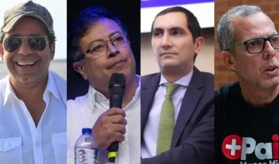 Alex Char, Gustavo Petro, David Barguil y Alfredo Saade.
