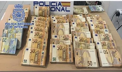 El dinero que le incautaron.