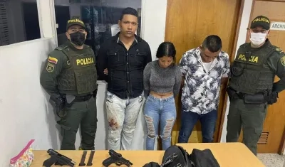 Los capturados por el robo a la peluquería en Soledad.