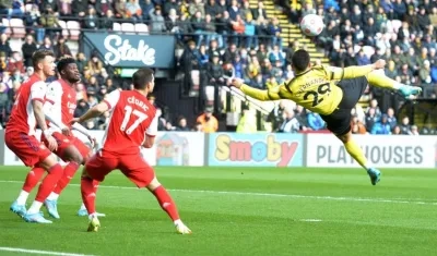 Acción del gol de Juan Camilo 'Cucho' Hernández. 