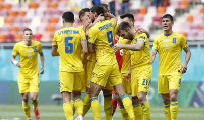 Jugadores de la Selección Ucrania. 