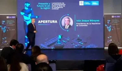 El Presidente Iván Duque participando en el evento.