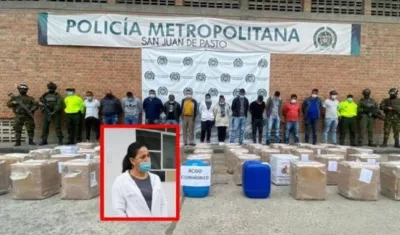 Captura de la banda e insumos incautados.