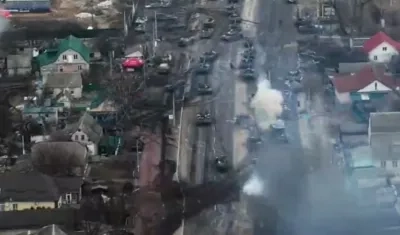 Imagen del ataque a los tanques rusos.