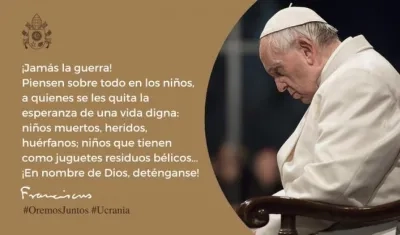 Post del Papa Francisco en Twitter.