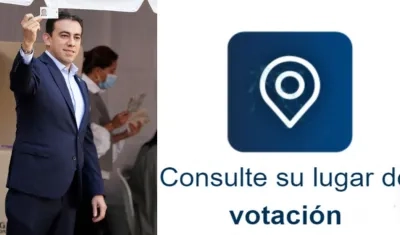 El registrador Alexánder Vega vota. La página de la entidad colapsó para buscar la mesa de votación.