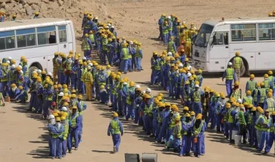 Trabajadores en Catar. 