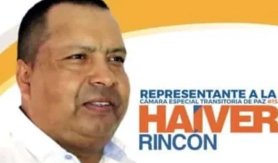Haiver Rincón, el ganador de la "curul de paz" por el Tolima.
