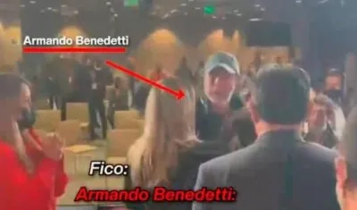 Momento en que Armando Benedetti intenta llegar a Fico Gutiérrez.