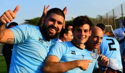 Jugadores de la escuadra uruguaya. 