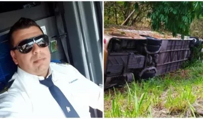 César Mauricio Vega Carvajal, el conductor fallecido en el bus que se volcó en el Magdalena. 