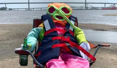 La marimonda instalada en la 'Isla Pechuga'.