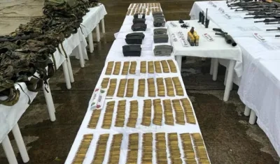 Aspecto de parte del material incautado.