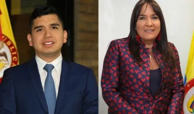 Jonathan Malagón, ministro saliente de Vivienda; Susana Correa, nueva ministra.