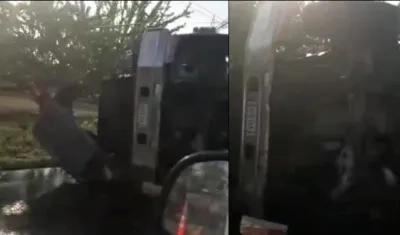 Así quedó el tractocamión tras el accidente.