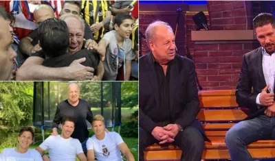 Carlos Simeone compartiendo con su hijo Digo Pablo. 