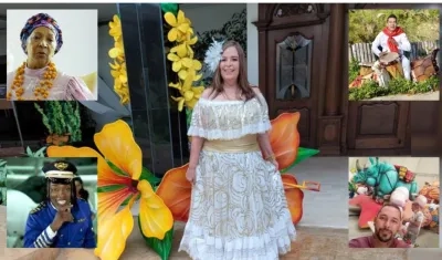 La exreina del Carnaval Margarita Rosa Donado y los personajes de esta edición de MiREDVista.co.