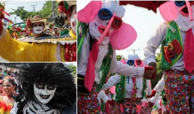 Hacedores del Carnaval de Barranquilla en la Batalla de Flores 2022.