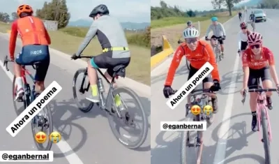 Egan Bernal durante el recorrido de esta mañana. 