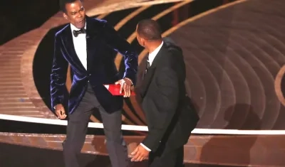 Momento del airado reclamo de Will Smith a Chris Rock durante la ceremonia.