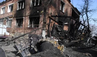 Chernígov. Así quedó un vivienda tras ataque de los rusos.