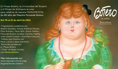 Afiche de promoción de la celebración de los 90 años de Fernando Botero.