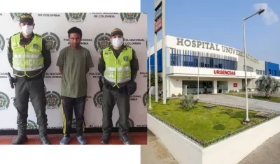 Ever Antonio Flórez Rivera, capturado. Víctima está en el hospital de la Universidad del Norte.