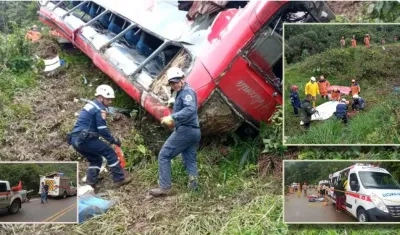 En el accidente del bus perecieron 5 personas.