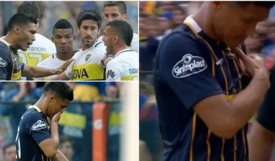 Momento de las provocaciones de Teófilo a Gutiérrez a Boca Juniors. 