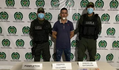 Alias 'Harold', capturado por el delito de extorsión. 
