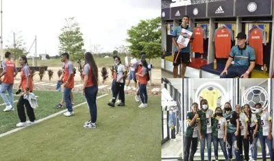 Algunos de los jóvenes en la sede.