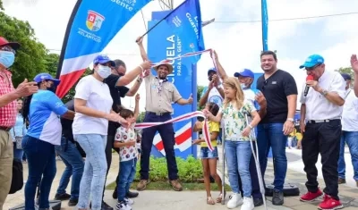 Elsa Noguera en la entrega de la Plaza de la Ciruela.