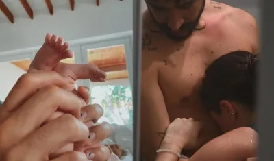 Imágenes de la bebé y el parto.