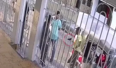 Momento del atraco en el barrio Salamanca. 