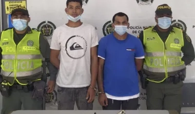 Johandry Antonio Recuero Romero y Víctor Alfonso Noguera Sivira, capturados.