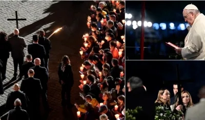 El Santo Padre presidió el pío ejercicio del Vía Crucis en el Coliseo de Roma.