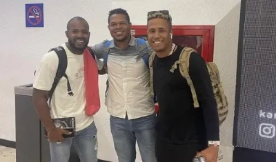 Los peloteros colombianos de Tigres, Tito Polo, Reynaldo Rodríguez y Milton Ramos.