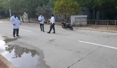 Lugar donde fue atacado a tiros el uniformado en Caribe Verde. 