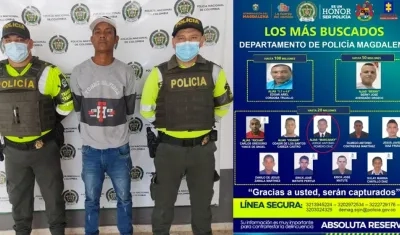 El hombre aparece en el cartel de los más buscados en el departamento del Magdalena. 