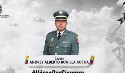 Capitán Andrey Alberto Bonilla Rocha, asesinado.