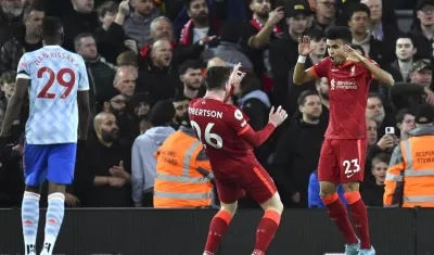 Luis Díaz celebra un nuevo gol.