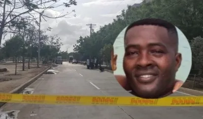 Lugar de los hechos y el patrullero Naudin Córdoba Mena.