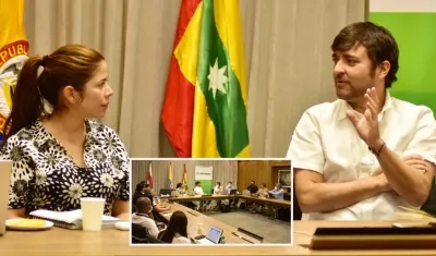 Laura Pabón, subdirectora general de Prospectiva y Desarrollo de Planeación y el Alcalde Jaime Pumarejo.