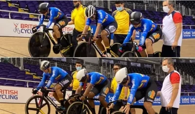Marianis Salazar y Cristian Ortega en los equipos de velocidad de Colombia. 