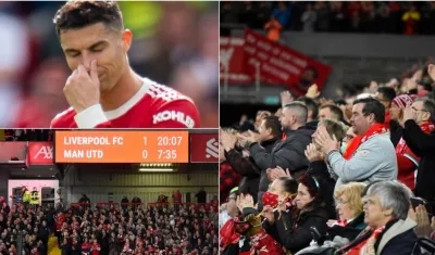 Momento en que los hinchas ovacionaron a Cristiano Ronaldo. 