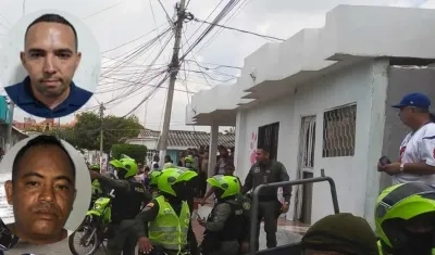 Los dos delincuentes abatidos por la Policía. 